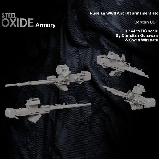Soviet WWII Berezin UBT aircraft machine gun 3D model