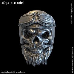 Biker_skull_vol2_pendant_k1.jpg Archivo 3D Colgante casco motero calavera vol2・Plan imprimible en 3D para descargar