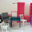 a TKEA INGOLF CHAIR DOLLHOUSE MINIATURE 1:12 SCALE 1:12 Miniature model of IKEA-INSPIRED Ingolf Chair for 1:12 Dollhouse