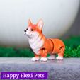 IMG_3069.jpg STL file Corgi dog print in place articulated flexi toy・Design to download and 3D print
