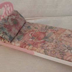 barbie1.jpg Free STL file Mountable Barbie size bed for dolls・3D print object to download