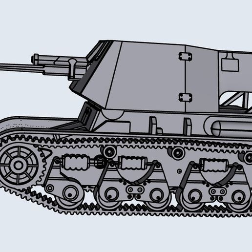 🪖 4.7cm Pak(t) on armored fighting vehicle 35r(f)・Free 3D File for ・Cults