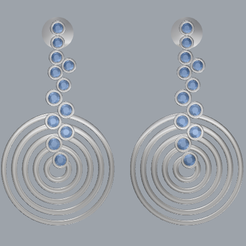 E1.png Fichier STL Boucles d'oreilles en argent sterling à 5 cercles de diamants・Objet imprimable en 3D à télécharger