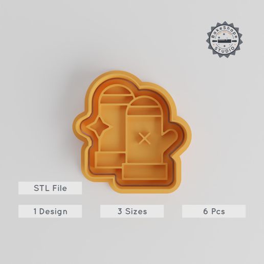 product_5475-01_main.jpg Glove Shape Cutter & Stamp Set, Cookie & Fondant Design, 3 Sizes, 6 Pieces