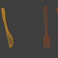 11.jpg Knife And Fork 3D Model