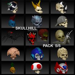 skulls-mega-pack-5.jpg STL-Datei PACK 5/5 SKULLHILL・Design für 3D-Drucker zum herunterladen, SKULLHILL