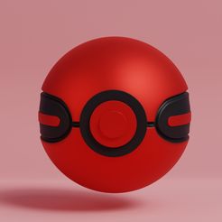 cherish-ball-render.jpg Fichier STL Pokemon Cherish Ball Pokeball・Objet pour impression 3D à télécharger