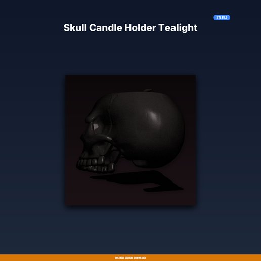 Skull Candle Holder Tealight - 3D Printable STL File