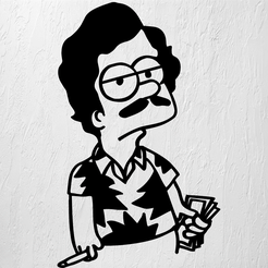 Imagen1-ESCOBART.png Fichier STL THE SIMPSONS PABLO ESCOBART WALL ART 2D DECORATION・Plan à imprimer en 3D à télécharger