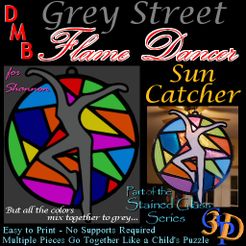 Flame-Dancer-Suncatcher-IMG.jpg STL file DMB Grey Street Flame Dancer Suncatcher Stain Glass Garden Decor・3D printable model to download