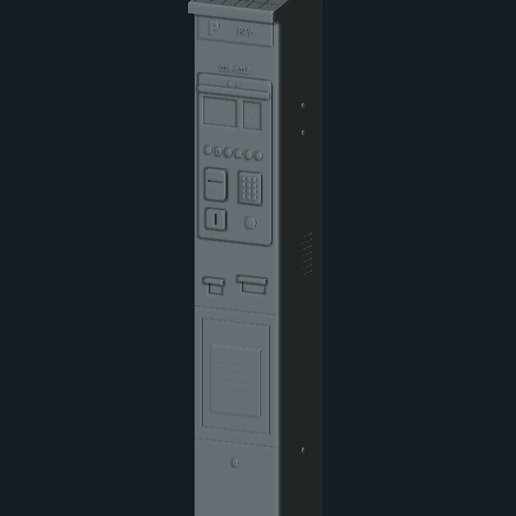 NYC Parking Pay Station V1 — 1/12 Scale