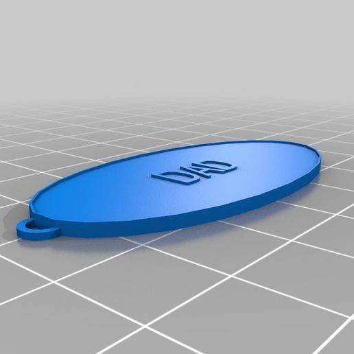 DAD Oval Keychain 3D model