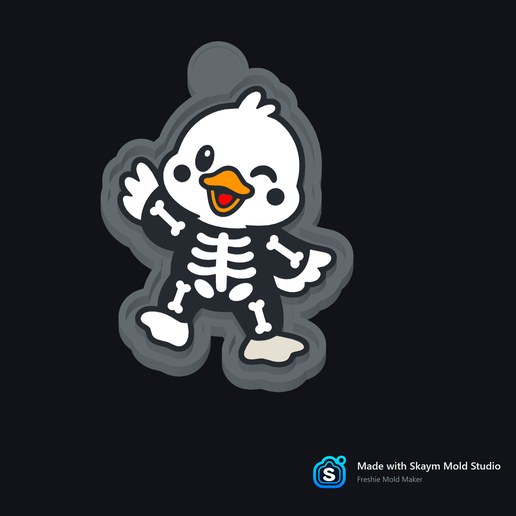 ✨ Cute Halloween Skeleton Duck – Freshie, Resin & Candle Mold 🐤💀🎃✨