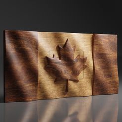 Canada-Wavy-Flag-©-for-Etsy.jpg Canada Wavy Flag - CNC Files For Wood, 3D STL Model