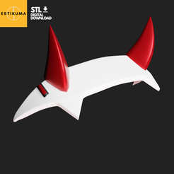 httpscults3d.comenusersEstikumacreations-1.png 3D file ZERO TWO Headpiece - STL - 3D Files - Darling In The Franxx・Template to download and 3D print