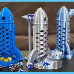 48a735f5-d384-49eb-8f98-584a160dc424.jpg Free 3D file Spaceship / Rocket Dice Tower (with Improved Dice Loading)・3D print object to download