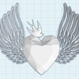 diamond-heart-swallow.png Diamond heart with angel wings and swallow, Soulmate Heart, Love and Friendship gift, Valentine's Day gift, Divine love, freedom