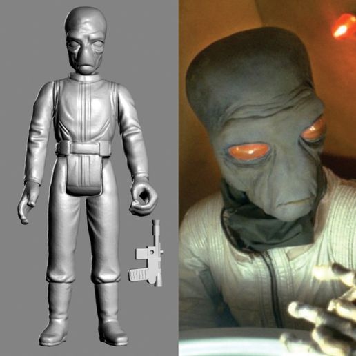 VINTAGE STAR WARS KENNER-STYLE OHWUN DE MAAL ACTION FIGURE 3D model