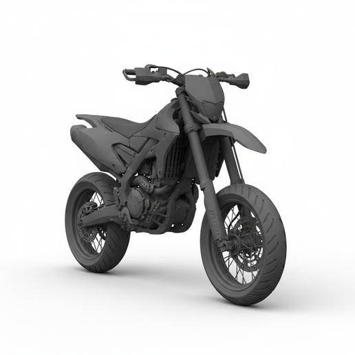 Yamaha WR450F Supermoto low poly motorcycle, hyper detailed motorcycle, 1:64 motorcycle, motorcycle scale model, track ready motorcycle STL, motorcycle with rider STL, retro motorcycle STL, futuristic motorcycle STL, fat tire motorcycle STL, motorbike STL