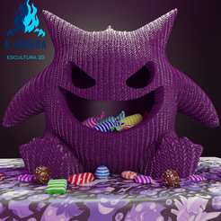 gengi1-final.png STL file Gengar Candy Candle・3D printing design to download