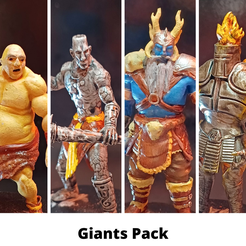 6-Giants-Pack.png RPG Miniatures STL File Package - 6 Mighty Giants in One Download!