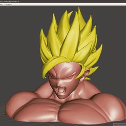 Goku_busto_000.jpg Free STL file Goku bust・3D printing template to download