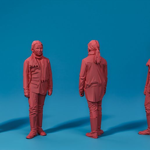 LowPolyHumans_33_Set_A_008.jpg Low Poly Humans Set A 33 models 3D printable