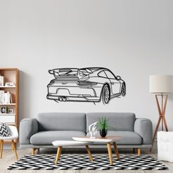 911-GT3-model-991-Back-Angle-Silhouette-Wall-Art.jpg 911 GT3 model 991 Back Angle Silhouette Wall Art - Line Art