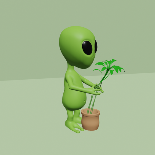 zr2.png Cute Alien Vase Pot - Miniature - STL Printable