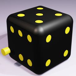 Render-TPU_dobbelsteen.jpg STL file TPU dice 40mm with PLA markers・3D printable model to download
