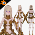 white-1200x1200.png Golden Knight Girl - Realistic Female Character - Blender Eevee