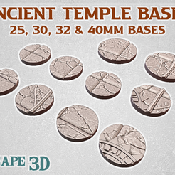 ancient-temple-bases.png 3D file Ancient Temple Fantasy Football Bases・3D printer design to download