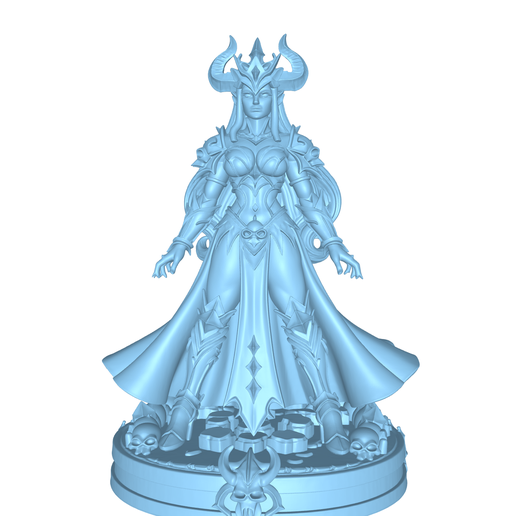 Demon Queen – Horned Dark Fantasy Figurine | 3D Print Model STL 3MF OBJ