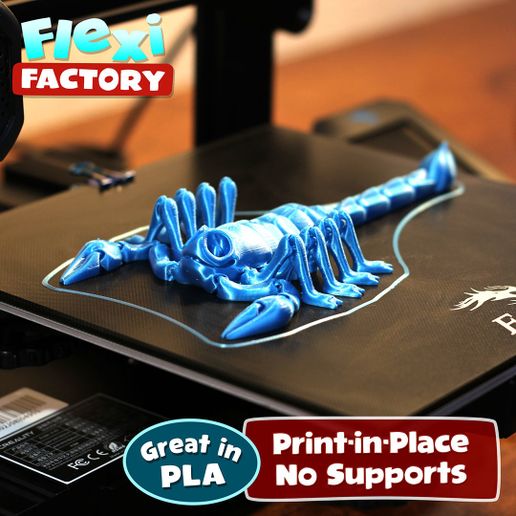 Scorpion_01.jpg Descargar archivo STL Flexi Print-In-Place Scorpion • Diseño para la impresora 3D, FlexiFactory