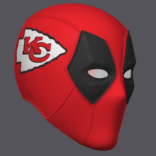 deadpool football helmet Deadpool Helmet with Kansas City Chiefs Football logo (Adult wearable)