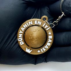 20220601_230433.jpg Fichier STL MEILLEUR PAPA DU MONDE (TURC) PENDENTIF PORTE-CLÉS PORTE-CLÉS CADEAU FÊTE DES PÈRES・Design pour impression 3D à télécharger
