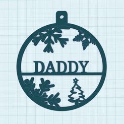 Image-DADDY.jpg STL-Datei Weihnachtsbaumkugeln DADDY. Weihnachtsschmuck. Glühbirnen mit Namen. Christbaumschmuck DADDY.・Design zum Herunterladen und 3D-Drucken