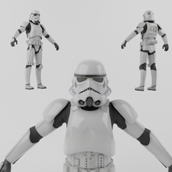 Portada.png OBJ file Stormtrooper Lowpoly Rigged・3D printer design to download