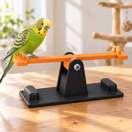 Budgie Seesaw – 3D Printable Bird Playground STL