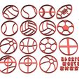Todas.JPG 13 SPORT BALLS PACK OF COOKIE CUTTERS + NUMBERS! - BIG FOOTBALL, TENNIS, BASKETBALL AND MORE