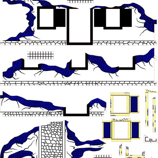 Ruin-1-Parts.jpg Laser Cut - 1/56 (28mm) Scale - Ruin 1