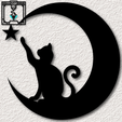 project_20230907_0854127-01.png cat on the moon wall art kitty sitting on moon wall decor 2d animal