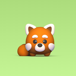 Red-Panda-Round-1.png Fichier 3D Panda rouge rond・Idée pour impression 3D à télécharger