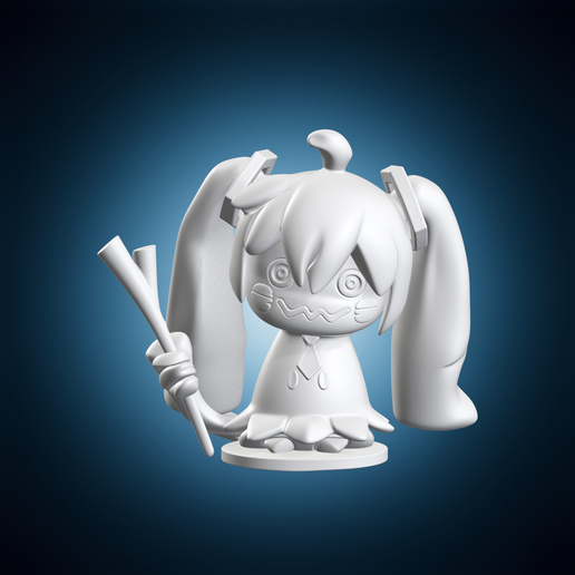 Chibi Hatsune Miku Vocaloid Leek Sculpture