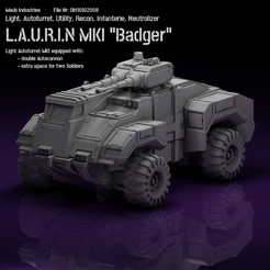 01LaurinBadger.png 3D file L.A.U.R.I.N MKI・Template to download and 3D print, Filamentio