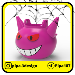 Caramelera-Gengar.png Fichier STL BOÎTE À BONBONS GENGAR D'HALLOWEEN・Idée pour impression 3D à télécharger