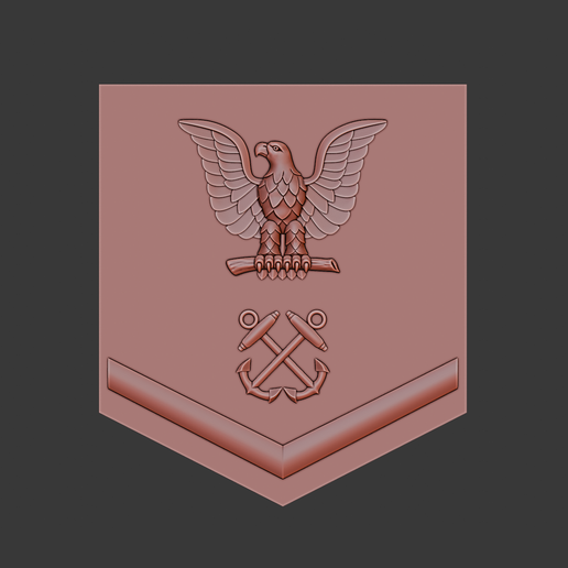 Petty Officer Third Class (USN. USCG) 3d relief .stl file 3D model preview