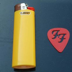 ffpick.JPG Fichier STL gratuit Pic de guitare découpé du logo des Foo Fighters・Modèle à télécharger et à imprimer en 3D