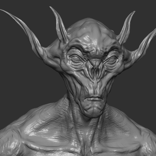 STL file 3D Bust up of Alien Demon Creature 👤 (OBJ)・3D print design to ...
