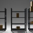 untitled7.jpg Metal Shelf and Shelves and Cardboard Boxes Gift Free low-poly 3D model